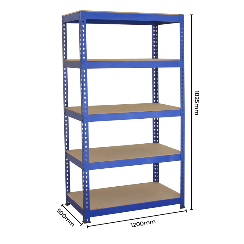 Monster Racking - Lot de 3 Rayonnages Q-Rax en Acier Bleu 120cm, 2 Rayonnages Q-Rax 90cm & Maillet