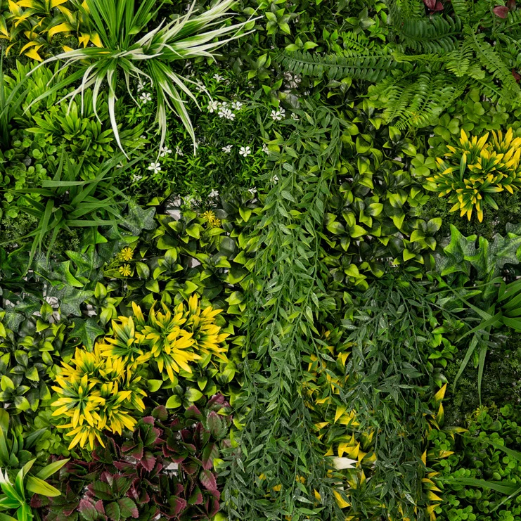 3 Panneaux Muraux Végétal Artificiel 100 x 100 cm l Cassia