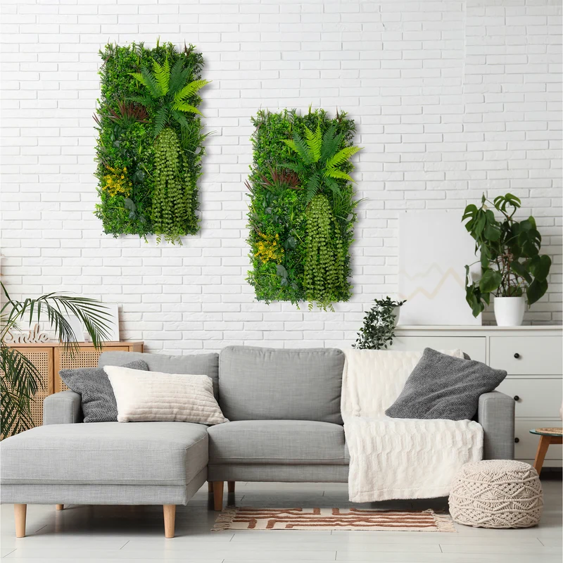2 Panneaux Muraux Végétal Artificiel 50 x 100 cm l Alina