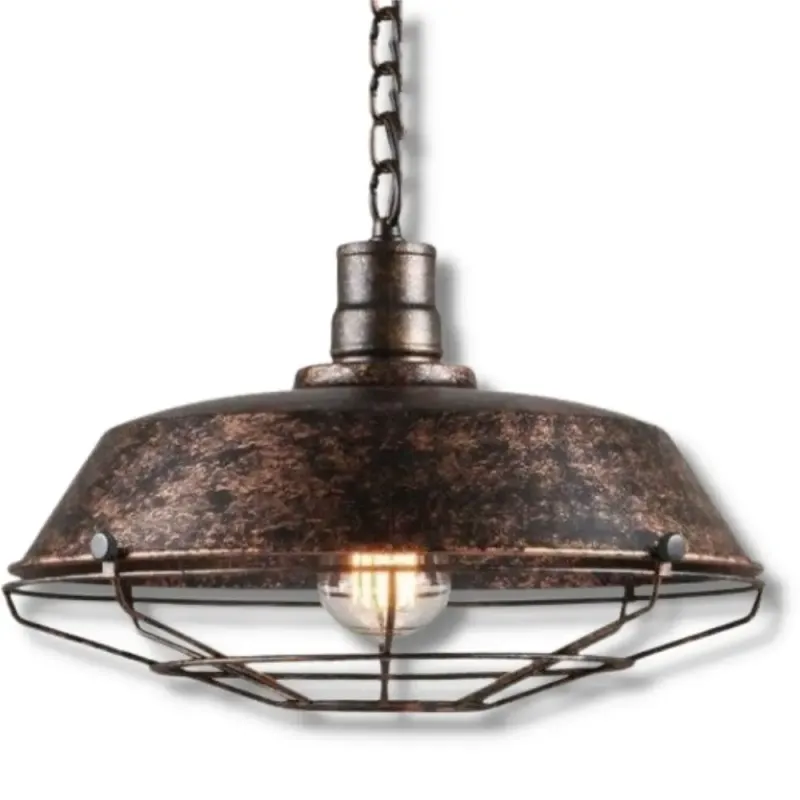 Suspension Industrielle Vintage Bronze