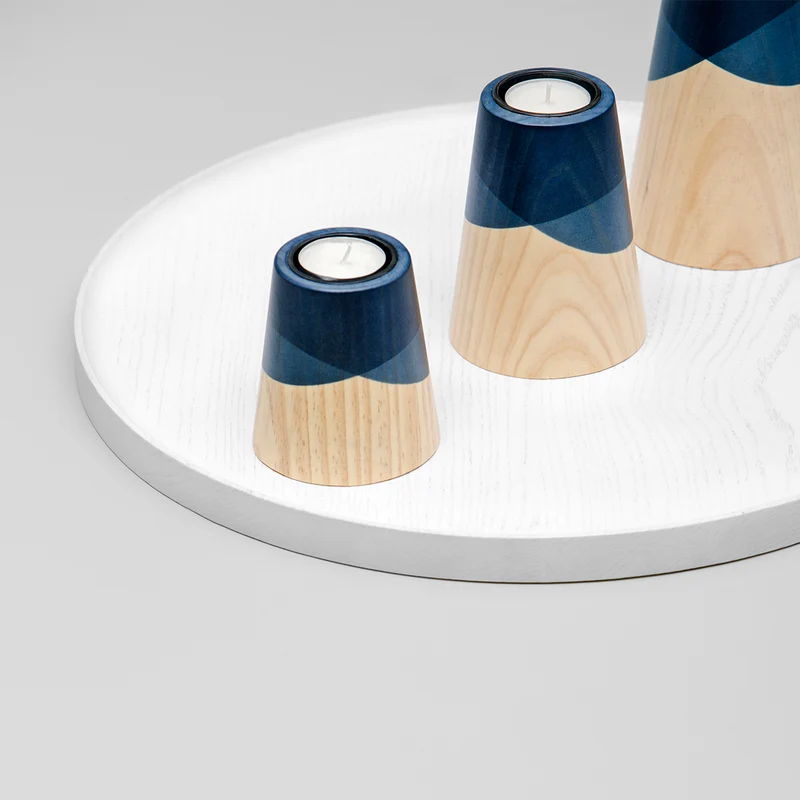 Etna Mini set of three Candle Holders · Blue