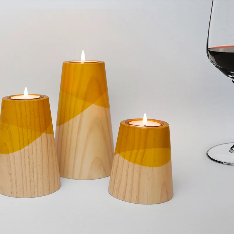 Etna Mini set of three Candle Holders · Mustard