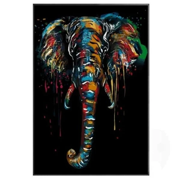Tableau Industriel Éléphant Coloré