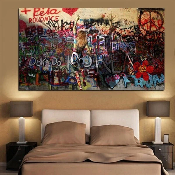 Tableau Industriel Graffiti Vintage
