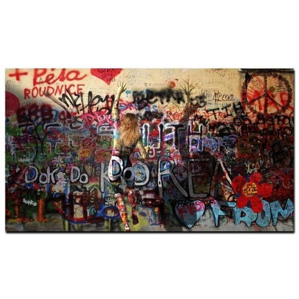 Tableau Industriel Graffiti Vintage