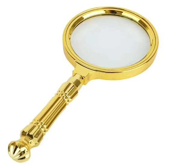 Loupe de lecture dorée