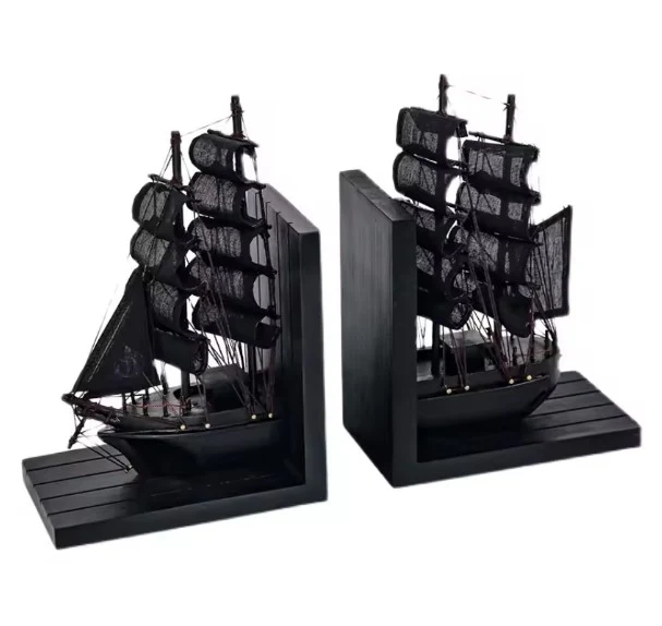 Serre livre bateau noir
