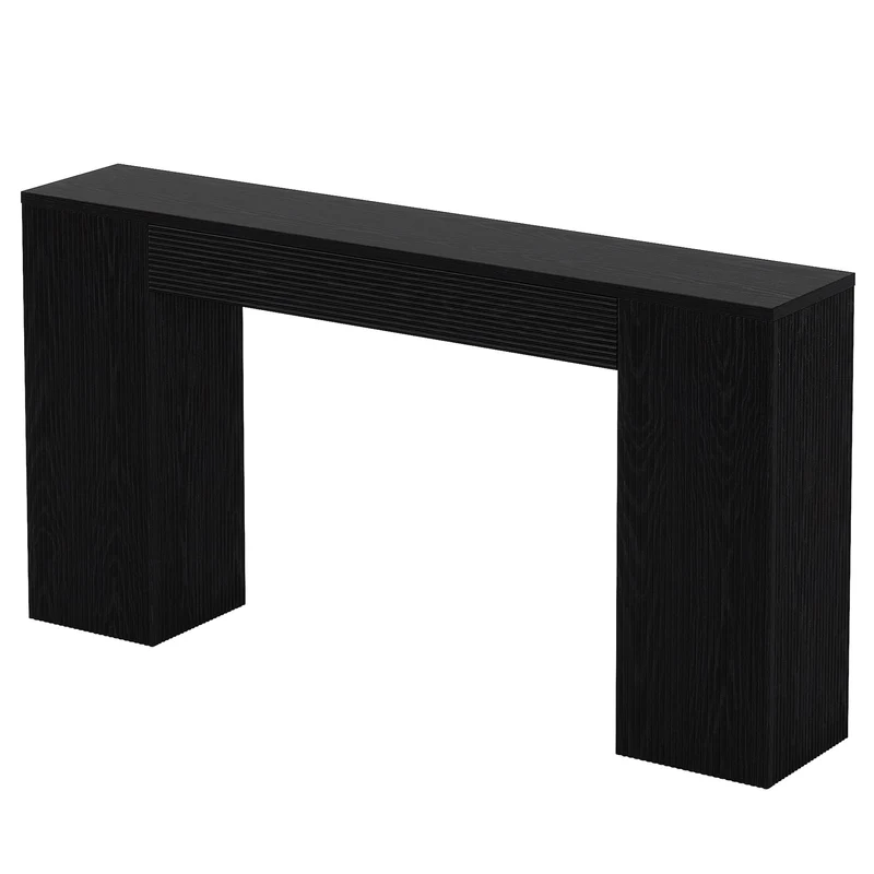 Tribesigns Table console de 160 cm en MDF, Table d'entrée étroite avec façade rainurée