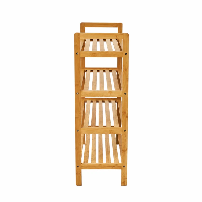 Zynix Natural Bamboo 4-Tier Shoe Rack