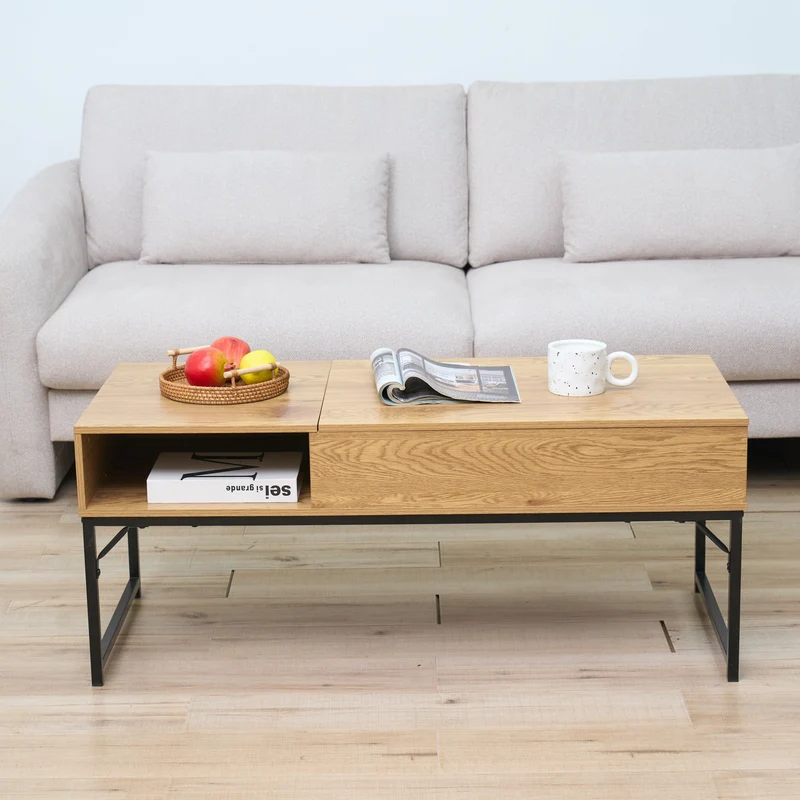 Zynix Lift-Top Coffee Table with Hidden Storage Shelf