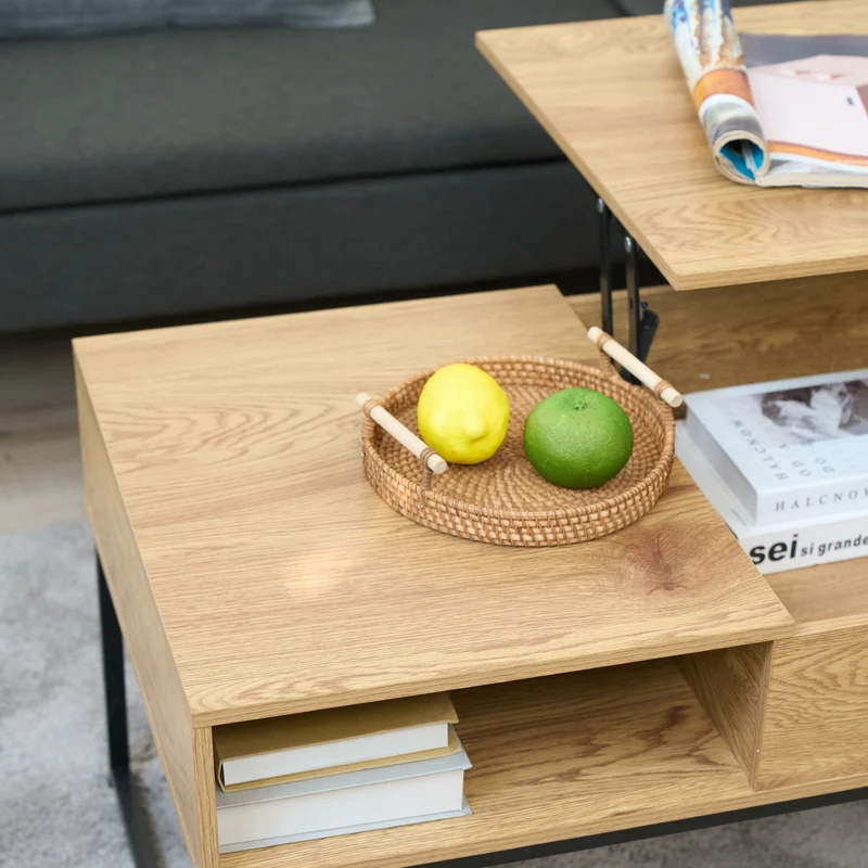 Zynix Lift-Top Coffee Table with Hidden Storage Shelf