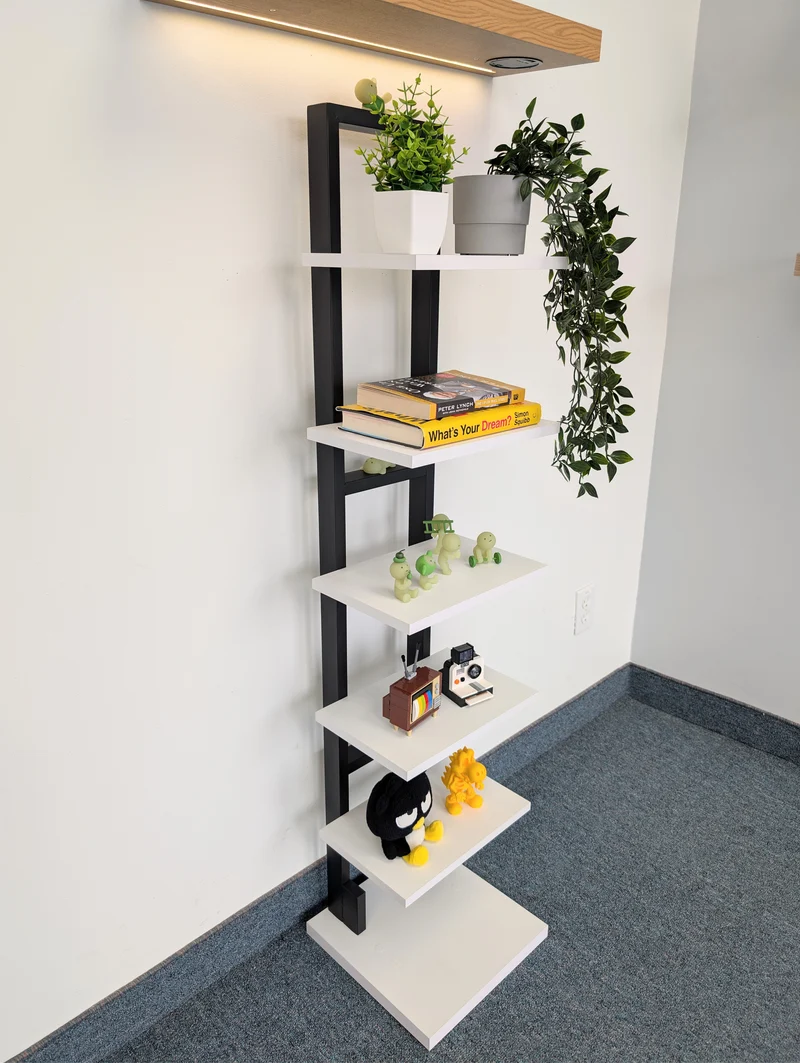 Zynix Modern 5-Tier Display Shelf - White & Black