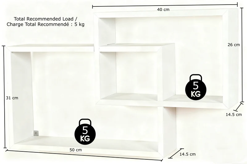 Zynix Interlocking Cube Wall Shelf | Modern Space-Saving Design