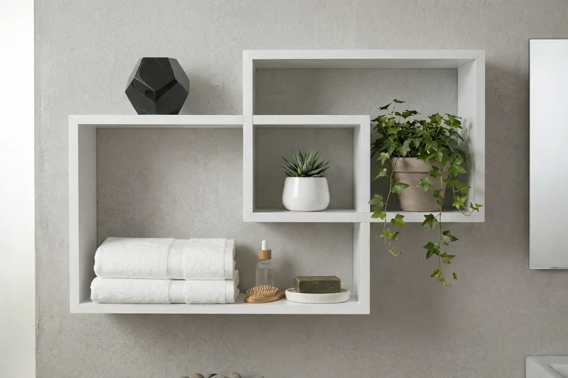 Zynix Interlocking Cube Wall Shelf | Modern Space-Saving Design