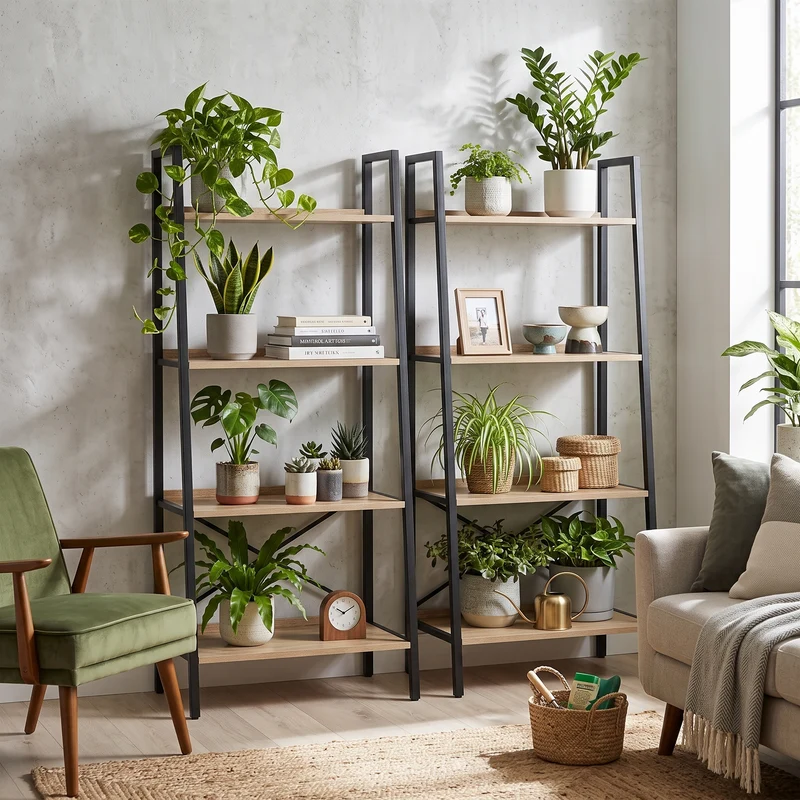 Zynix 4-Tier Standing Ladder Shelf
