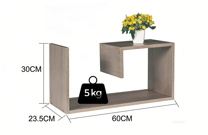 Wall-Mounted Floating Bedside Shelf