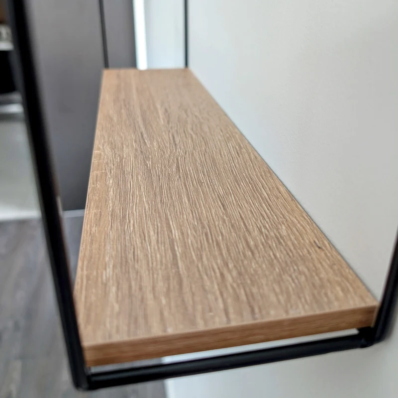 Zynix Wood & Metal Floating Wall Shelf | Square & Rectangular