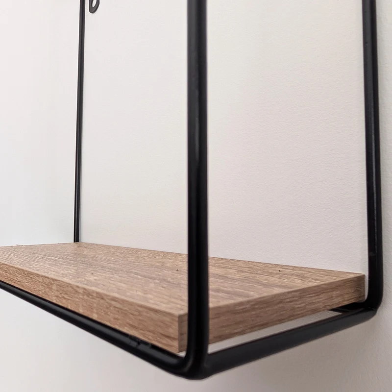 Zynix Wood & Metal Floating Wall Shelf | Square & Rectangular