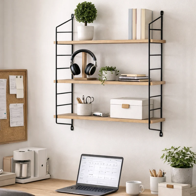 Zynix 3-Tier Wall-Mounted Shelf | Space-Saving Storage for Small Rooms