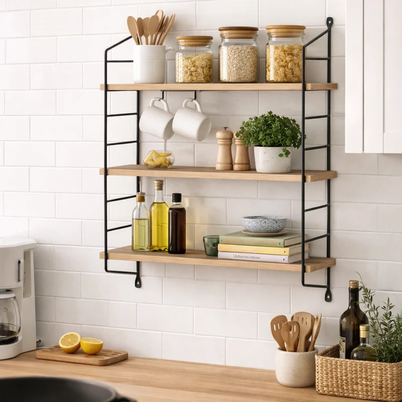 Zynix 3-Tier Wall-Mounted Shelf | Space-Saving Storage for Small Rooms
