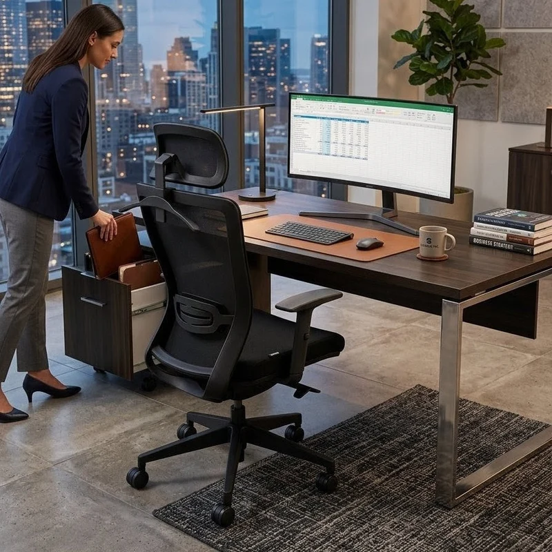 Zynix Mesh Office Chair, Adjustable Lumbar & Headrest