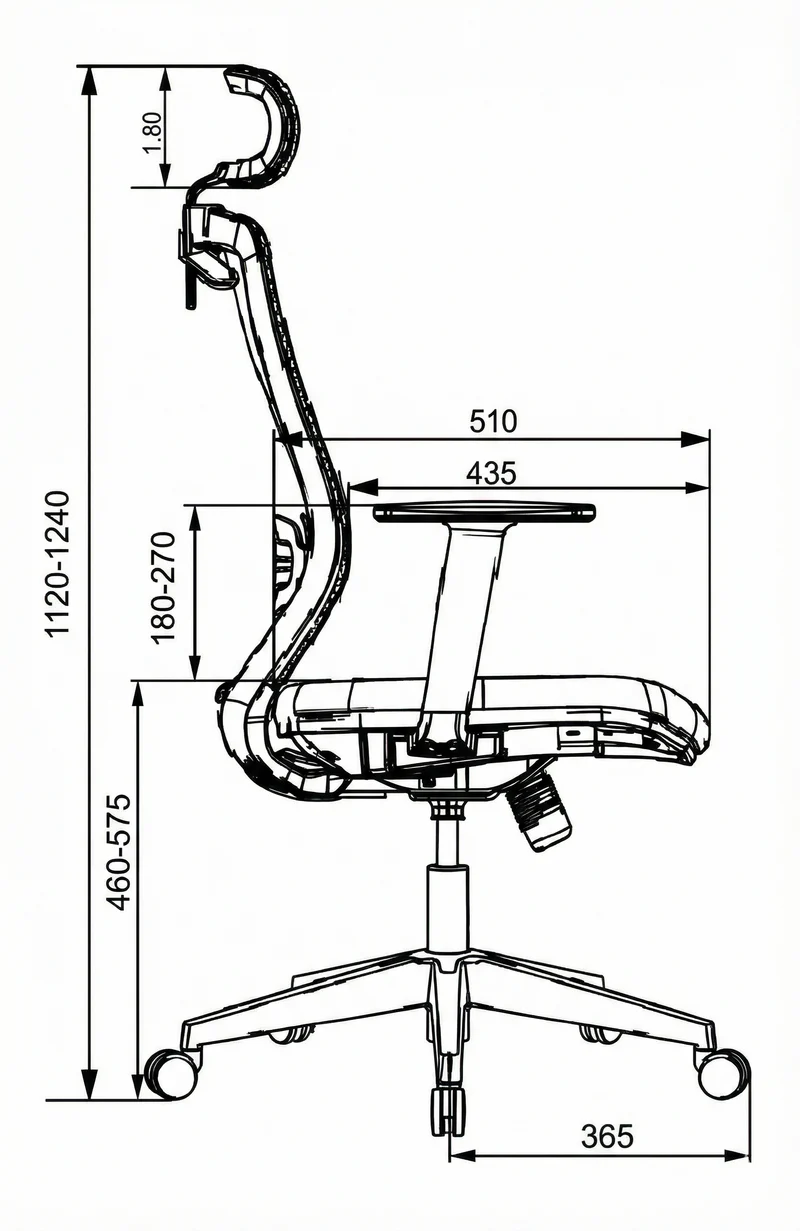 Zynix Mesh Office Chair, Adjustable Lumbar & Headrest