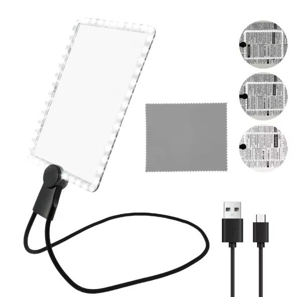 Loupe de lecture rectangulaire avec lumière