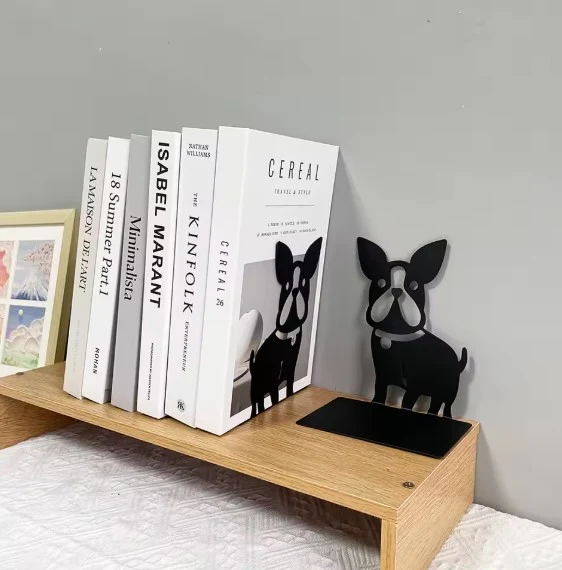 Serre livre bouledogue en métal