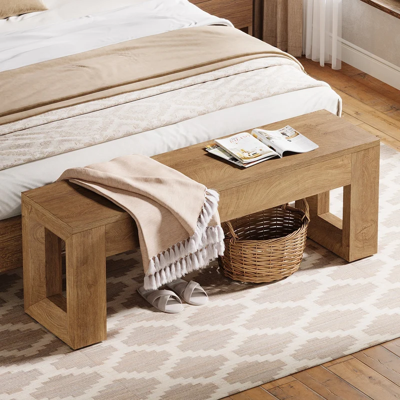 Tribesigns Banc de style campagnard de 120 cm, Utilisable comme banc de salle à manger ou de chambre en MDF