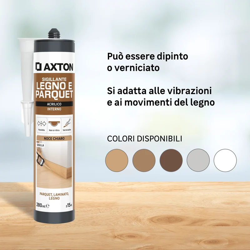 ACRYLIC WOOD AND PARQUET SEALANT LIGHT WALNUT AXTON 280 ML