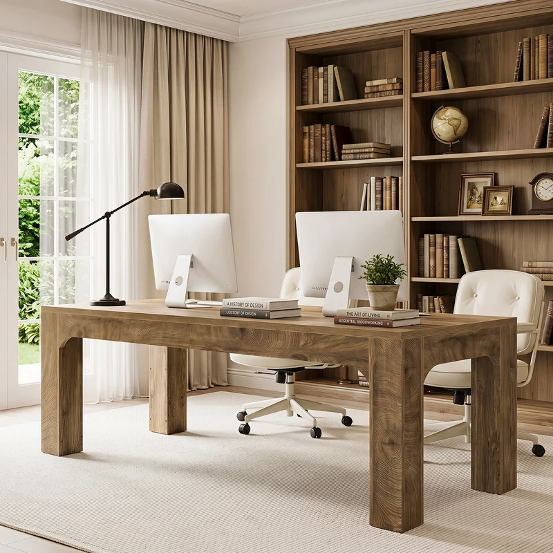 Bureau pour 2 personnes 180 cm, Bureau double pour bureau à domicile et bureau