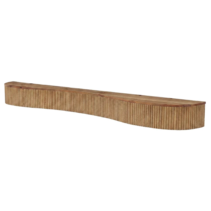 Tribesigns Étagère de cheminée flottante en bois massif 180 cm avec motif rainuré