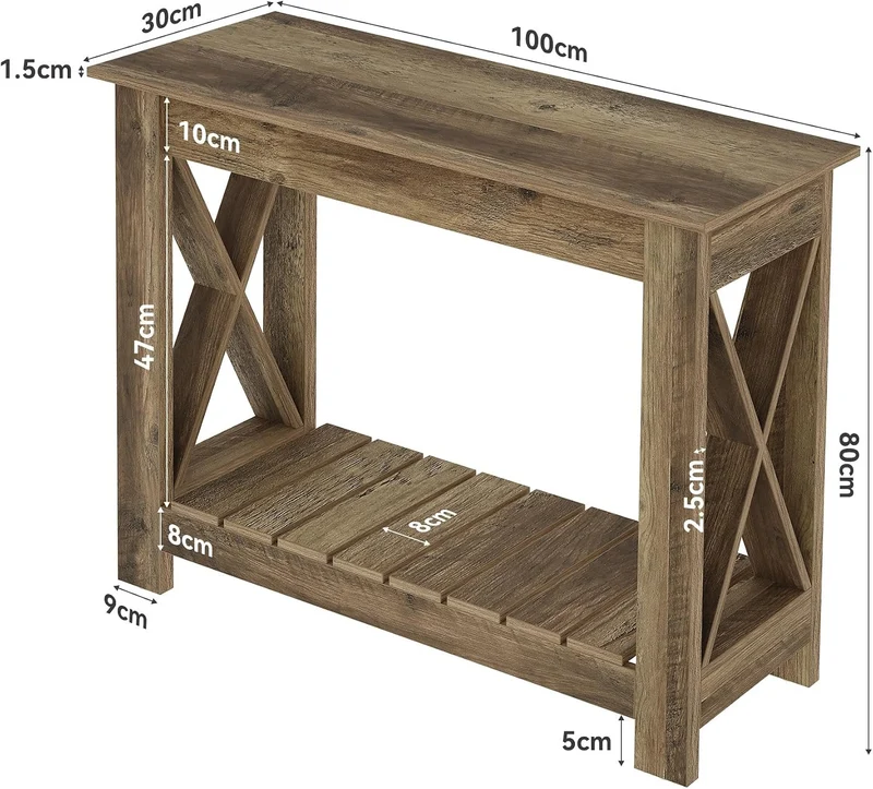 Tribesigns Console en bois 100 x 30 x 80 cm, Table d'appoint table console pour petits espaces