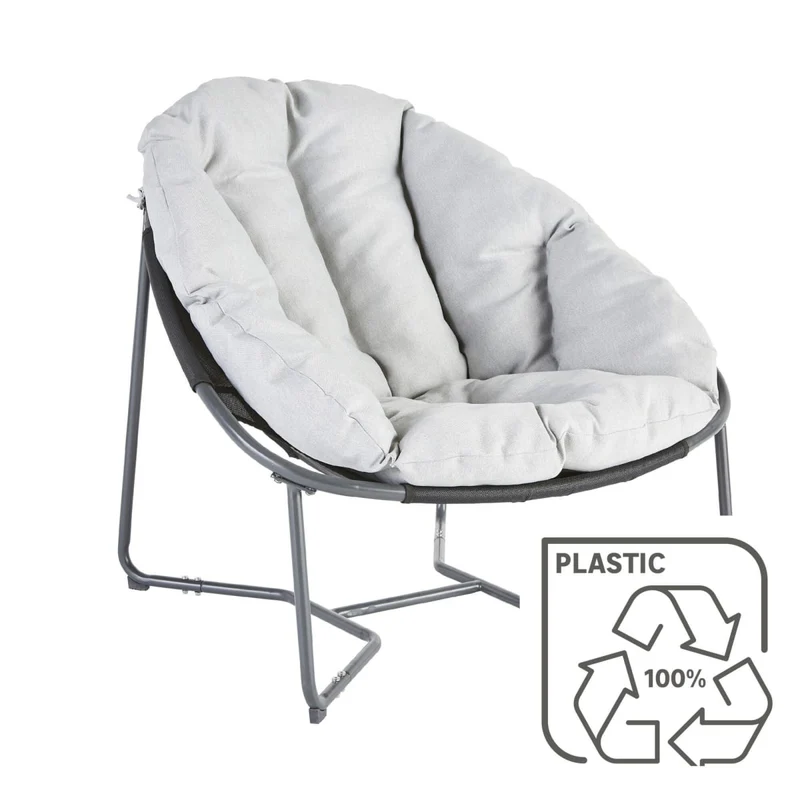 COCOON NATERIAL ANTHRACITE ARMCHAIR 92X95.5X79.5 WITH UPHOLSTERED CUSHION