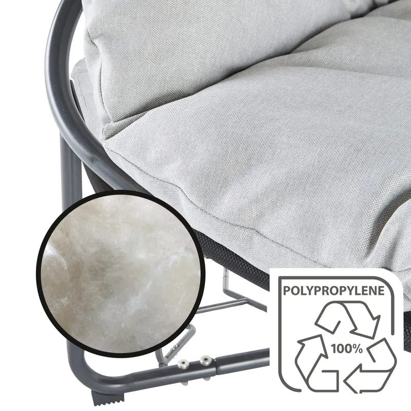 COCOON NATERIAL ANTHRACITE ARMCHAIR 92X95.5X79.5 WITH UPHOLSTERED CUSHION