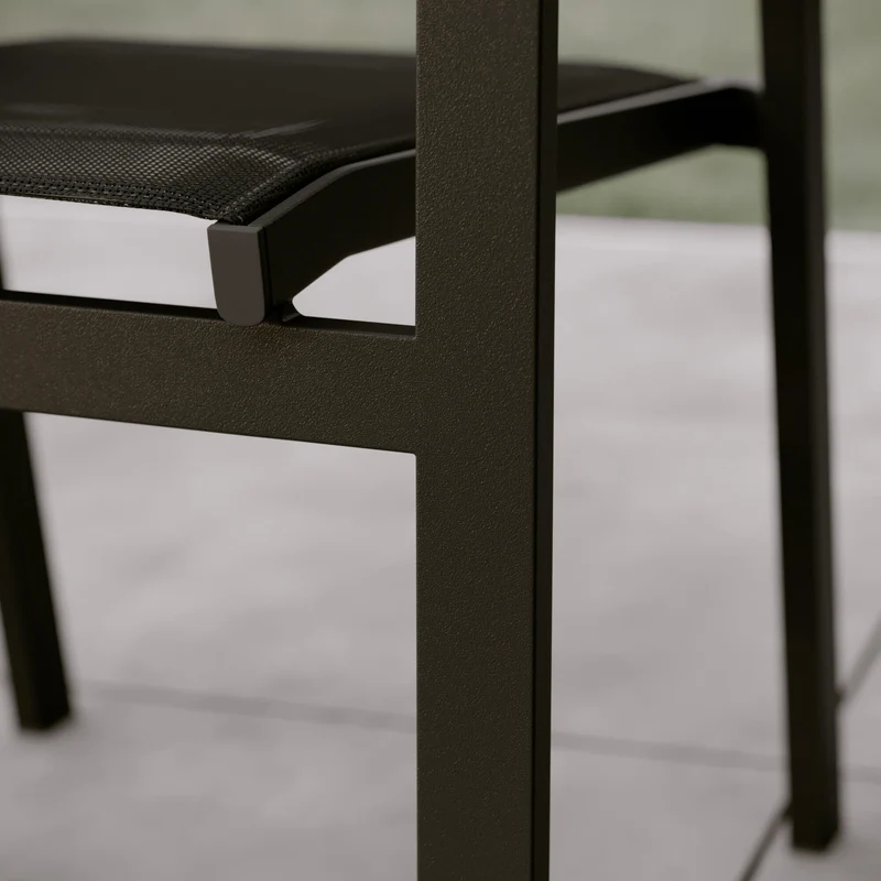 CLARA STACKABLE ALUMINIUM CHAIR WITH WOODEN ARMRESTS 57X58X86CM NATERIAL