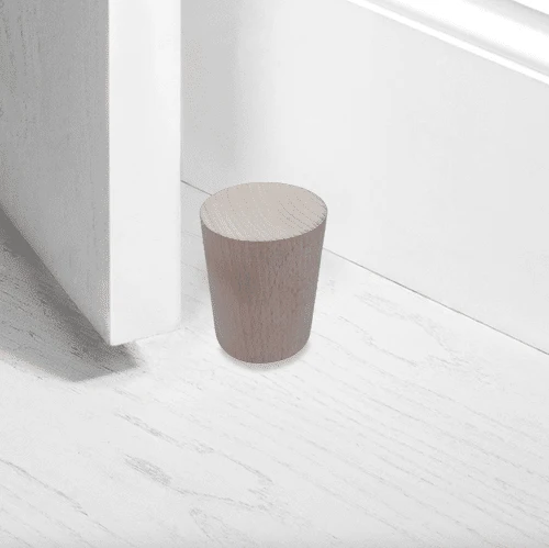 ROUND WOODEN DOORSTOP D6.5 CM H8.5 CM