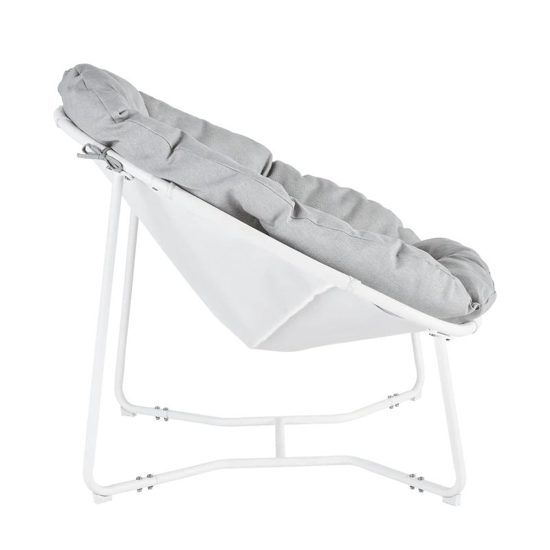 MOON NATERIAL WHITE 92X95.5X79.6 ARMCHAIR WITH UPHOLSTERED CUSHION