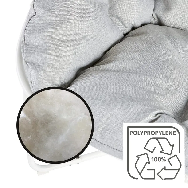 MOON NATERIAL WHITE 92X95.5X79.6 ARMCHAIR WITH UPHOLSTERED CUSHION