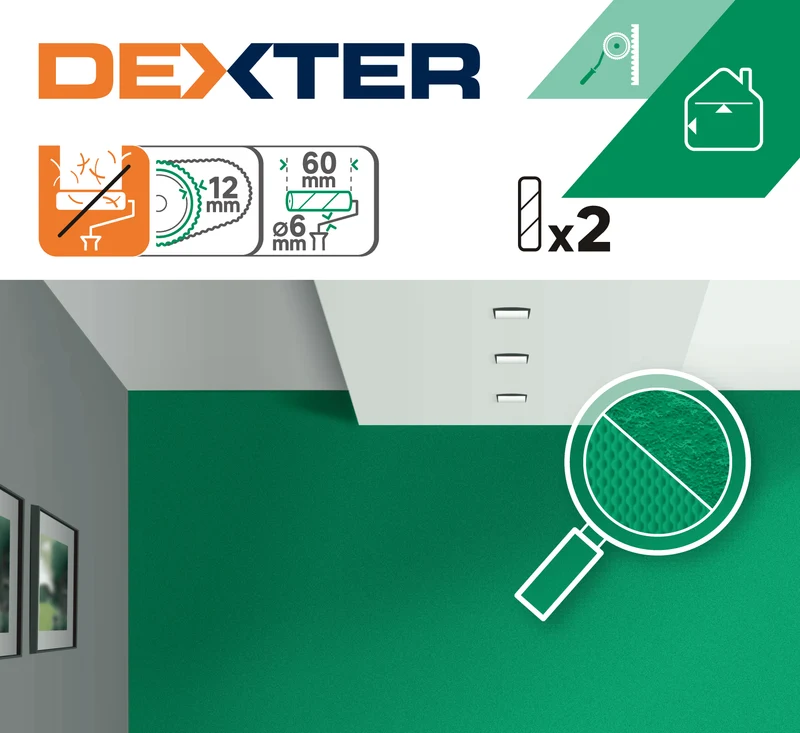 2 LITTLE ROUGH WALL REFILLS 6CM DEXTER
