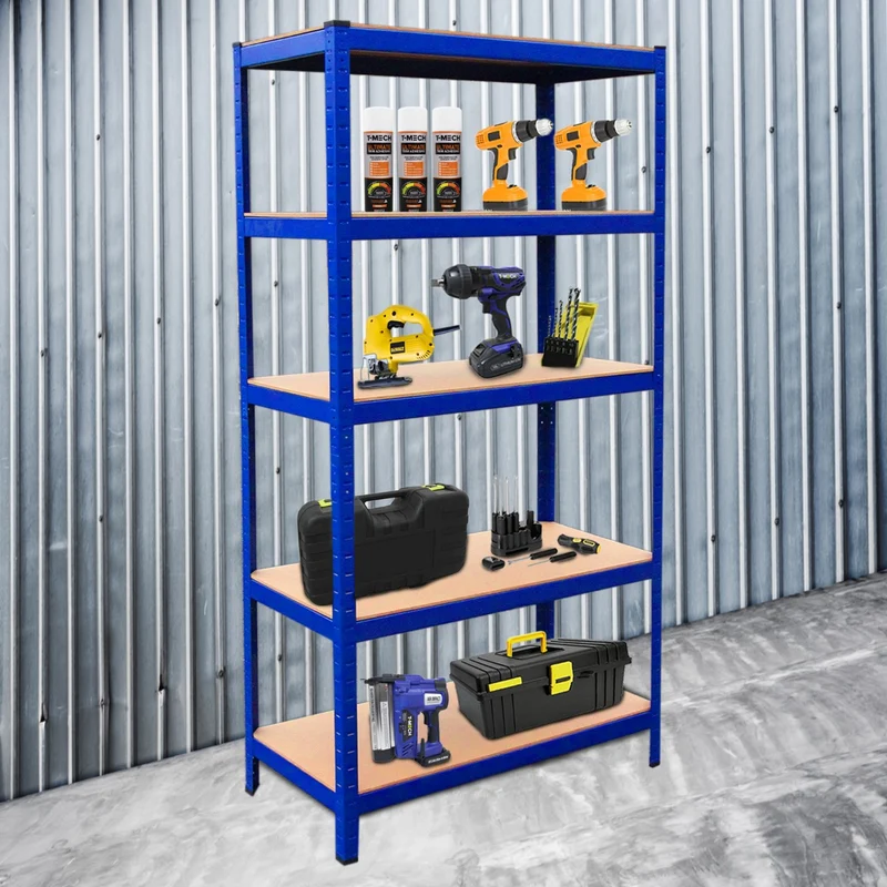 Monster Racking - 9 Rayonnages T-Rax en Acier Bleu 90cm x 45cm x 180cm