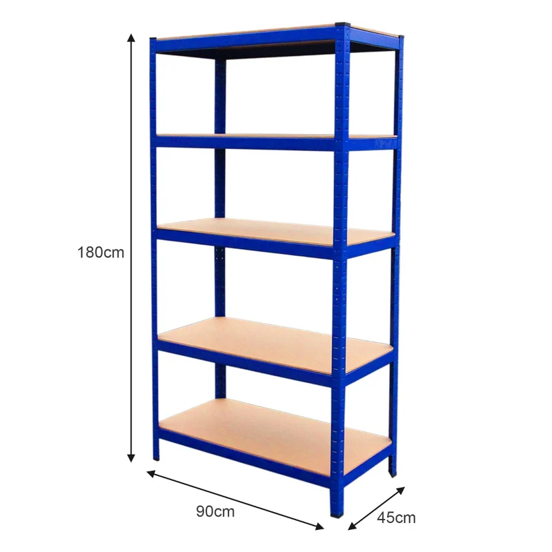 Monster Racking - 9 Rayonnages T-Rax en Acier Bleu 90cm x 45cm x 180cm