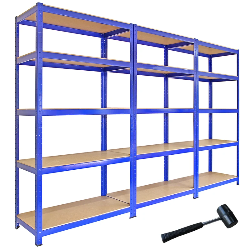 Monster Racking - 3 Rayonnages T-Rax en Acier Bleu 90cm x 45cm x 180cm