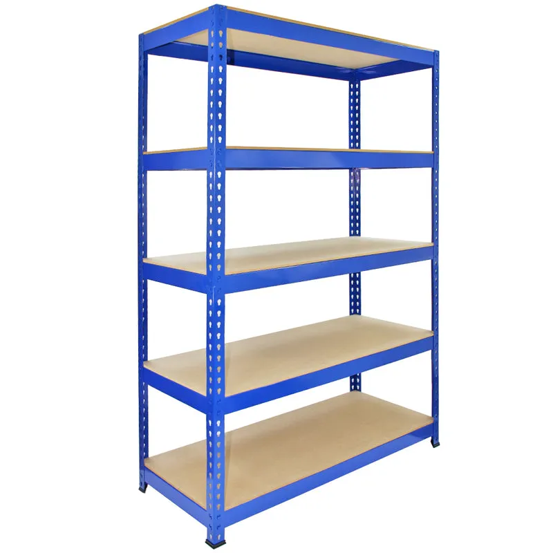 Monster Racking - 5 Rayonnages Q-Rax en Acier Bleu 120cm x 50cm x 180cm