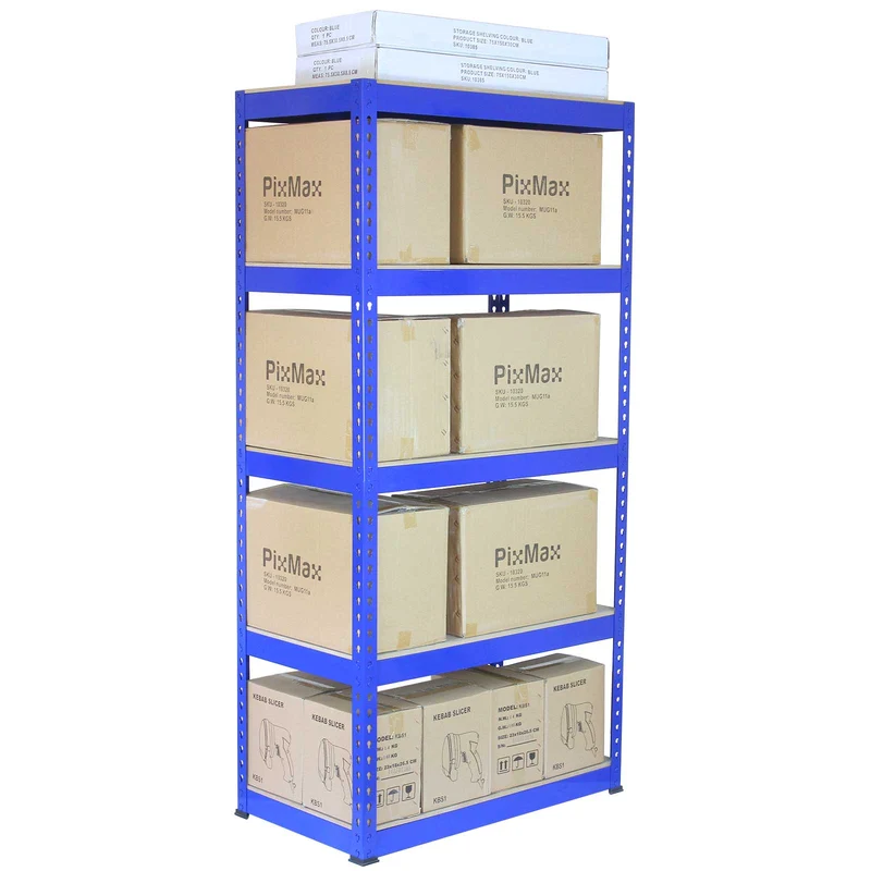 Monster Racking - Lot de 3 Rayonnages Q-Rax en Acier Bleu 90cm & 2 Rayonnages Q-Rax 120cm