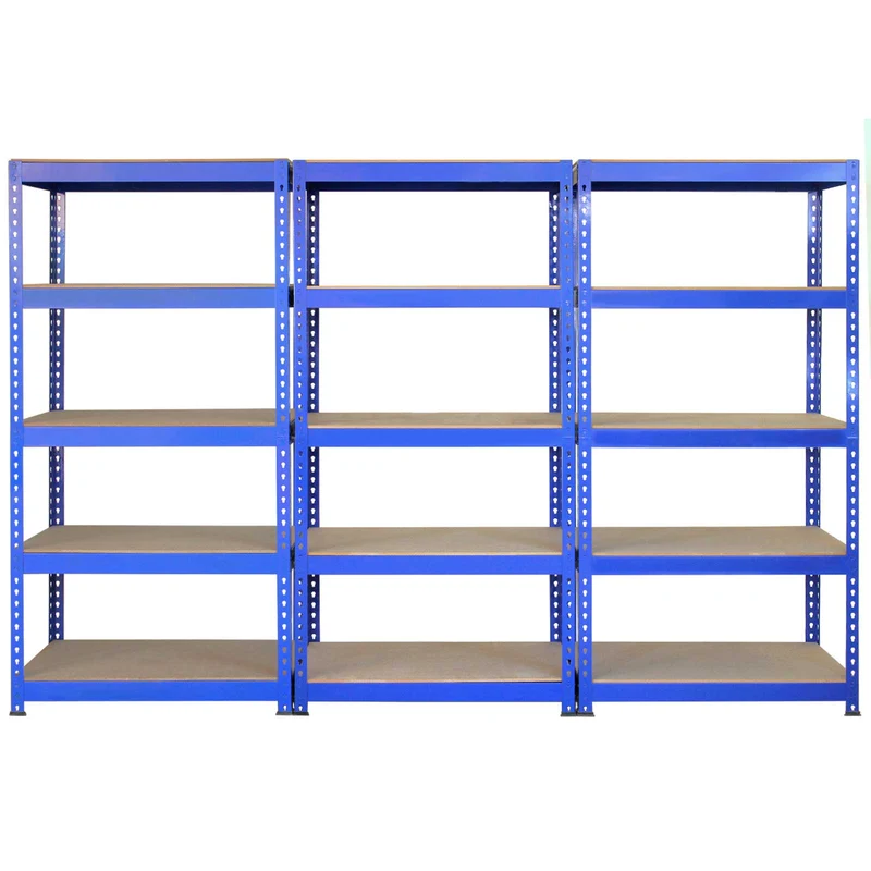 Monster Racking - 10 Rayonnages Q-Rax en Acier Bleu 90cm x 50cm x 182,5cm