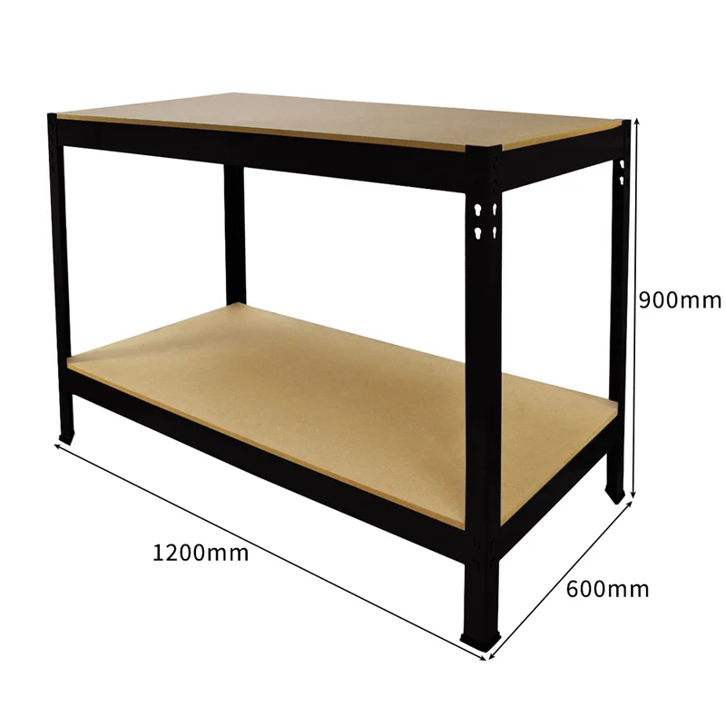 Monster Racking - Lot de 3 Rayonnages T-Rax en Acier Noir & 1 Établi en Acier Noir