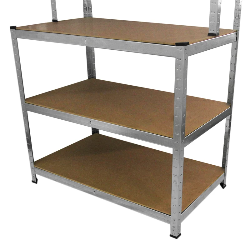 Monster Racking - Lot de 2 Rayonnages Galwix en Acier Galvanisé 90cm & 1 Établi de Travail