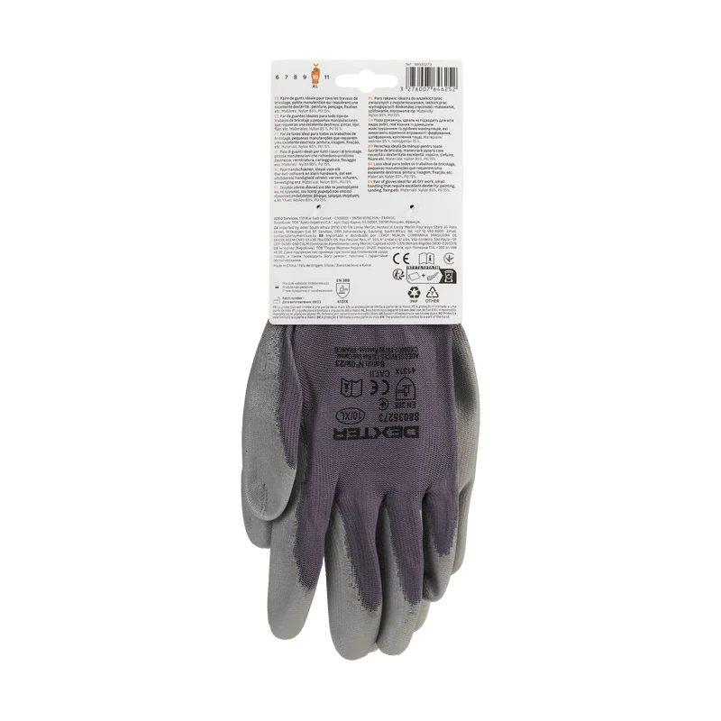 DEXTER PRECISION GLOVES SIZE 10XL NYLON POLYURETHANE PALM