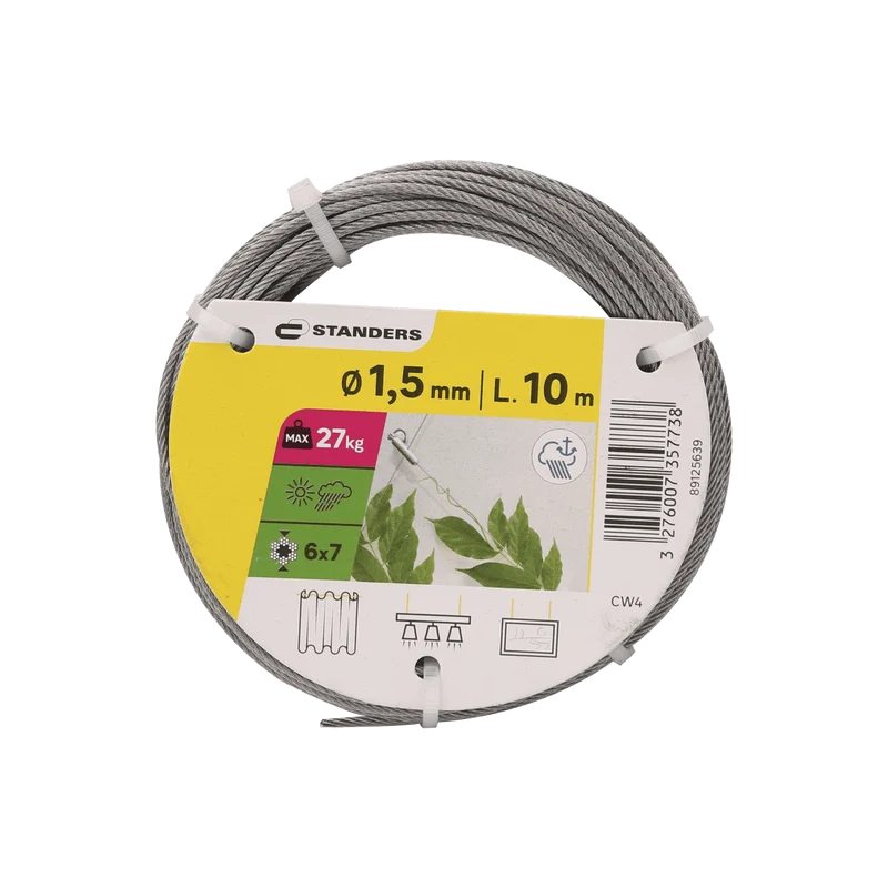 STAINLESS STEEL CABLE A4 D1.5MM 10M